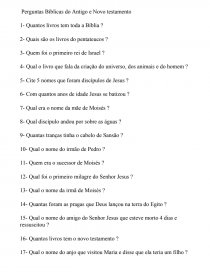 Questionário com 350 perguntas bíblicas.