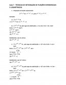 TÉCNICAS DE INTEGRAÇÃO DE FUNÇÕES EXPONENCIAIS E LOGARÍTMICAS