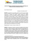 GESTÃO DE PESSOAS: UM ESTUDO DE CASO DE SAÚDE E SEGURANÇA NO TRABALHO EM UMA ORGANIZAÇÂO PÚBLICA