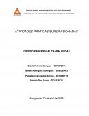 ATIVIDADES PRÁTICAS SUPERVISIONADAS DIREITO PROCESSUAL TRABALHISTA I