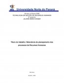 Relevância do planejamento dos processos de Recursos Humanos