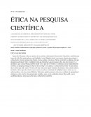 Etica na pesquisa cientifica