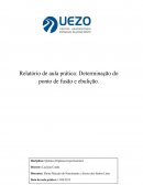 Relatório de aula prática: Determinação do ponto de fusão e ebulição