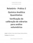 Química Analítica Quantitativa  Verificação de calibração de vidrarias para análise volumétrica