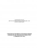 O PROCESSO DE PROVIMENTO DE RECURSOS HUMANOS EM UMA ORGANIZAÇÃO DE MÉDIO PORTE