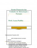 Gestão Financeira das Unidades de Alimentação e Nutrição