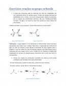 Exercícios: reações com grupos carbonila