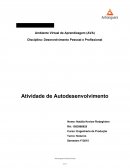 Desenvolvimento Pessoal e Profissional Atividade de Autodesenvolvimento