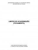 LIMITES DO ACADEMIQUÊS (FICHAMENTO)