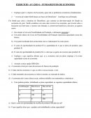 EXERCÍCIO AV1 2015-1 - FUNDAMENTOS DE ECONOMIA