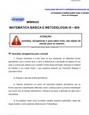 A MATEMÁTICA BÁSICA E METODOLOGIA III