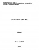 DISCIPLINA DE SISTEMAS OPERACIONAIS SISTEMA OPERACIONAL TRON