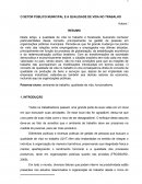 O SETOR PÚBLICO MUNICIPAL E A QUALIDADE DE VIDA NO TRABALHO