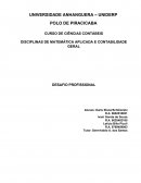 DISCIPLINAS DE MATEMÁTICA APLICADA E CONTABILIDADE GERAL DESAFIO PROFISSIONAL