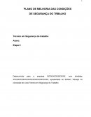 PLANO DE MELHORIA DAS CONDIÇÕES DE SEGURANÇA DO TRBALHO