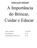 A importância do Cuidar, Brincar e Educar na Educação Infantil