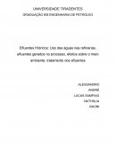Uso das águas nas refinarias, efluentes gerados no processo, efeitos sobre o meio ambiente, tratamento dos efluentes