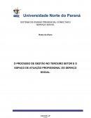 O PROCESSO DE GESTÃO NO TERCEIRO SETOR E O ESPAÇO DE ATUAÇÃO PROFISSIONAL DO SERVIÇO SOCIAL