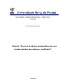 O ensino de ciências e matemática nos anos iniciais visando à aprendizagem significativa