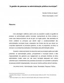 “A gestão de pessoas na administração pública municipal”.