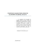 POSSÍVEIS CAUSAS PARA CRISE NA ECONÔMIA DO BRASIL EM 2015