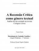 A Recensão Crítica Como Género Textual