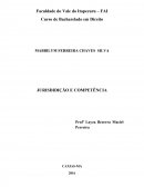 Jurisdição e competência, provas, sujeitos e Atos processuais