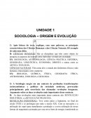 SOCIOLOGIA – ORIGEM E EVOLUÇÃO