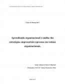 Aprendizado Organizacional e Análise das Estratégias Empresariais