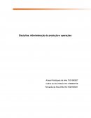 Disciplina: Administração da produção e operações
