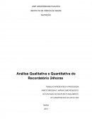 Análise Qualitativa e Quantitativa do Recordatório 24horas