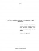 A CRÍTICA DOS ÍDOLOS SEGUNDO FRANCIS BACON E RENÉ DESCARTES