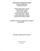 MATEMATICA APLICADA A ADMINISTRAÇÃO, ECONOMIA E CONTABILIDADE