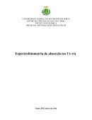 DISCIPLINA- MÉTODOS ESPECTRONALÍTICOS: Espectrofotometria de absorção no Uv-vis