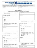 Teste de Mesa - Programação