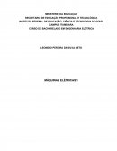 CURSO DE BACHARELADO EM ENGENHARIA ELÉTRICA MÁQUINAS ELÉTRICAS