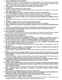 Perguntas sobre regras de futebol - Trabalho acadêmico