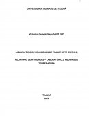 LABORATÓRIO DE FENÔMENOS DE TRANSPORTE RELATÓRIO DE ATIVIDADES – LABORATÓRIO: MEDIDAS DE TEMPERATURA