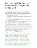 Documento DOM com um objeto de Site (listagem de código C++)