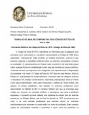 TRABALHO DE ANÁLISE COMPARATIVA DOS CÓDIGOS DE ÉTICA DE 1975 E 1986