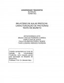 RELATÓRIO DE AULAS PRÁTICAS CARACTERIZAÇÃO DE PROTEÍNAS TESTE DE BIURETO