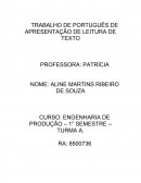 Trabalho Formatado de Apresentação do Texto