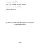 Tributo e classificação das espécies no sistema tributário brasileiro