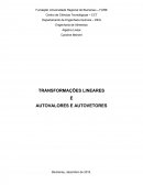 Transformações Lineares: Autovalores e Autovetores