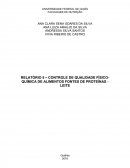 CONTROLE DE QUALIDADE FÍSICO-QUÍMICA DE ALIMENTOS FONTES DE PROTEÍNAS - LEITE