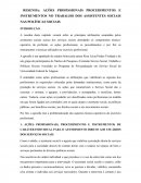 RESENHA: AÇÕES PROFISSIONAIS PROCEDIMENTOS E INSTRUMENTOS NO TRABALHO DOS ASSISTENTES SOCIAIS NAS POLÍTICAS SOCIAIS