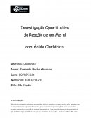 INVESTIGAÇÃO QUANTITATIVA DA REAÇÃO DE UM METAL COM ÁCIDO CLORÍDRICO