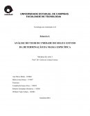 ANÁLISE DO TEOR DE UMIDADE DO SOLO E ESTUDO DA DETERMINAÇÃO DA MASSA ESPECÍFICA