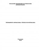 TREINAMENTO OPERACIONAL TÉCNICO EM METROLOGIA