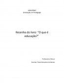 Resenha do livro "O que é educação?"